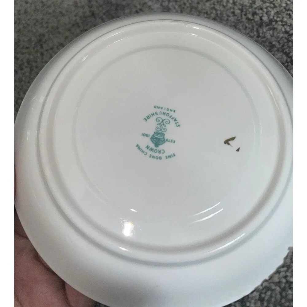 Crown Staffordshire Berry Fruit Teacup & Saucer 5.5